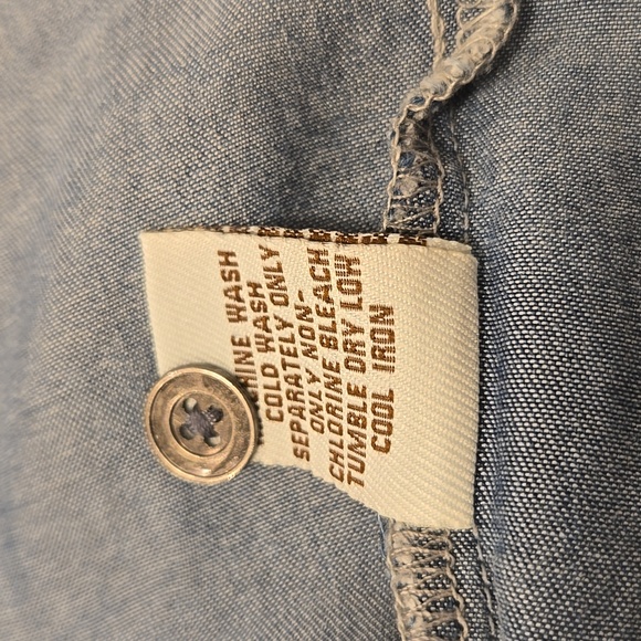 Women's Vintage Havana Short Sleev Denim Shirt Size Small - Picture 6 of 7